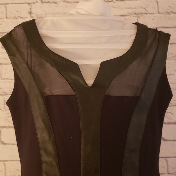 Leather and mesh detail Italian dress - Picture 2 of 5